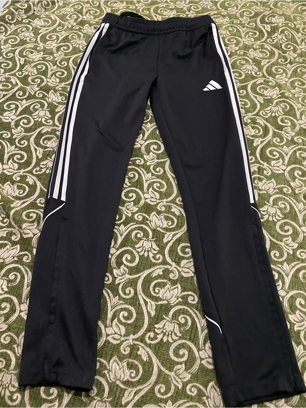 adidas Black Jogger Pants with White Stripes